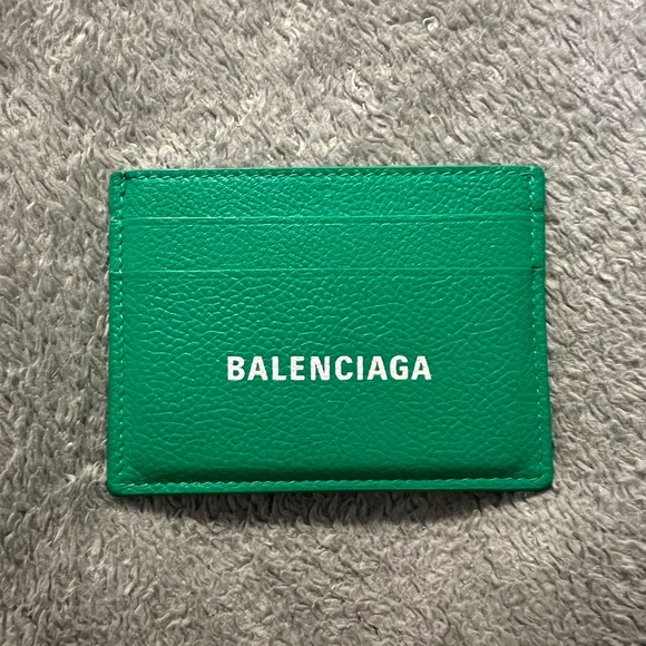 Balenciaga Cash Logo Leather Card Case - Picture 2 of 4